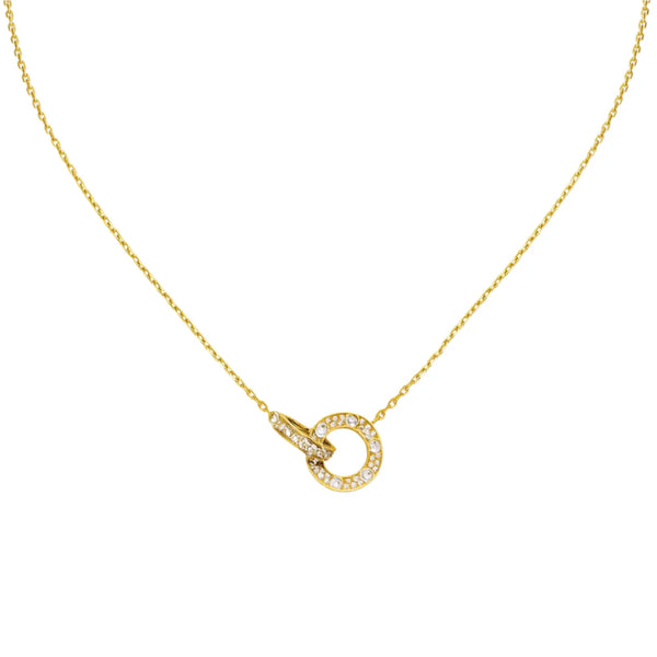Love Necklace Paved Yellow Gold with Diamonds