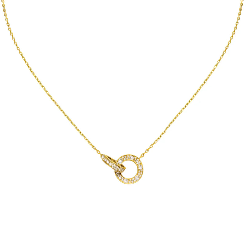 Love Necklace Paved Yellow Gold with Diamonds
