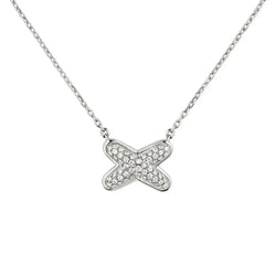 White Gold Pavé X Pendant Necklace with Diamonds