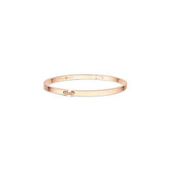 Link Accent Slim Bangle Bracelet Rose Gold