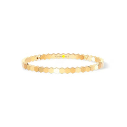 Hexagon Link Bangle Bracelet Yellow Gold
