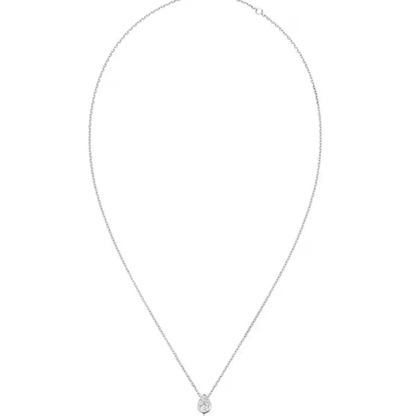 Teardrop Duo Pendant Necklace Sterling White Gold