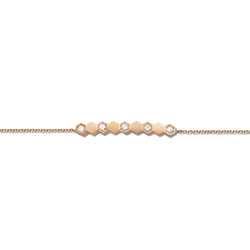 Honeycomb Diamond Bar Bracelet Rose Gold