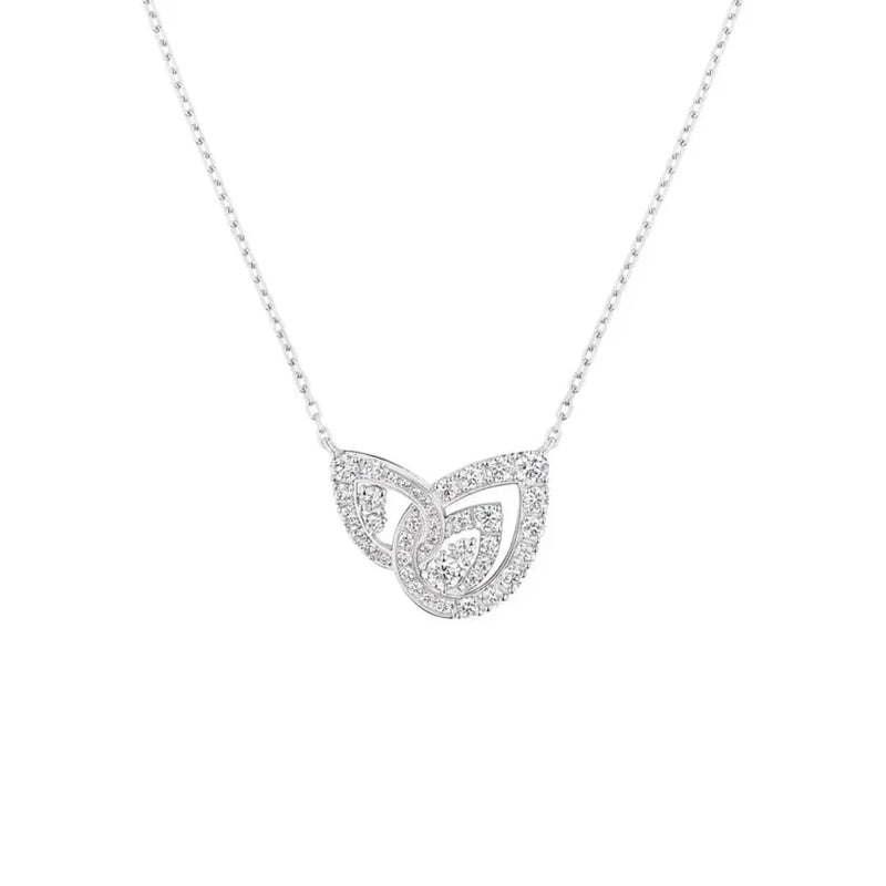 White Gold Celtic Knot Pendant Necklace With Diamonds