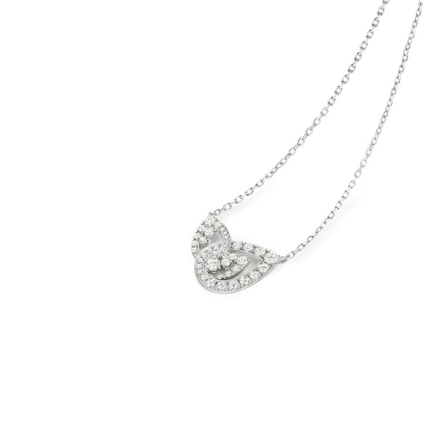 White Gold Celtic Knot Pendant Necklace With Diamonds