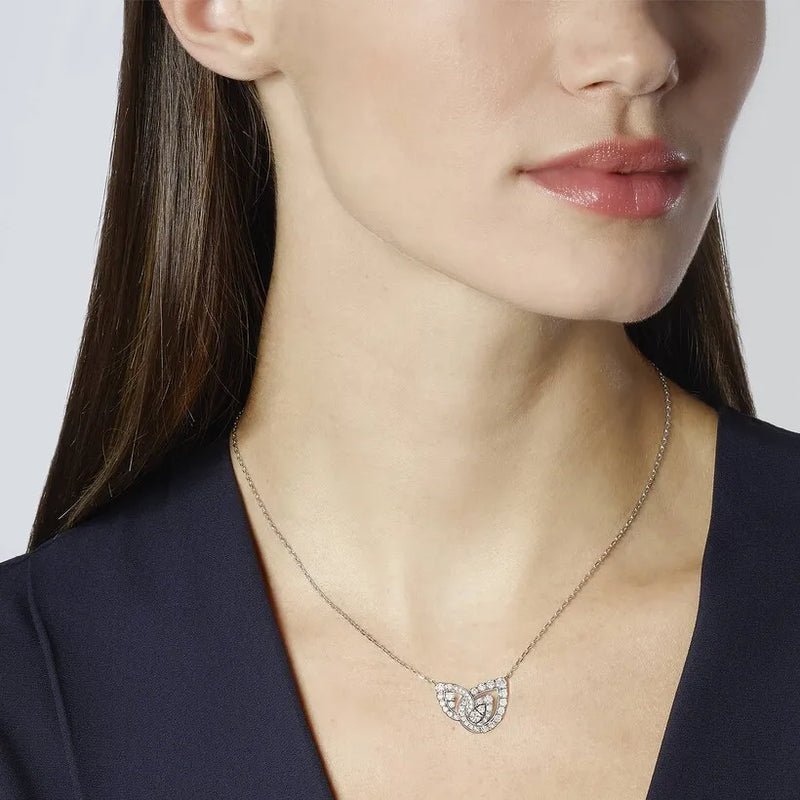 White Gold Celtic Knot Pendant Necklace With Diamonds