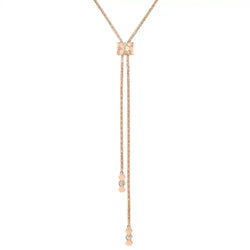 Rose Gold Lariat Necklace with Diamonds