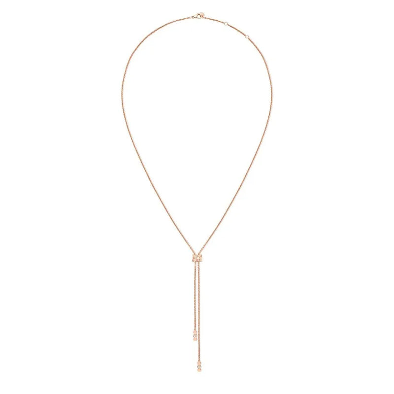 Rose Gold Lariat Necklace with Diamonds