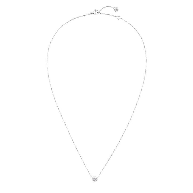 White Gold Hexagon Solitaire Pendant Necklace