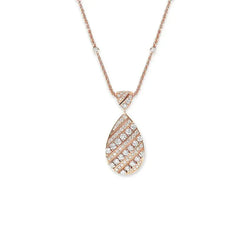 Pavé Teardrop Pendant Necklace Rose Gold