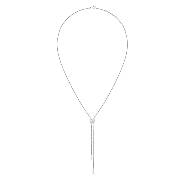 Adjustable Lariat Necklace White Gold