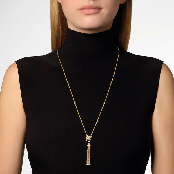 Tassel Drop Pendant Necklace Yellow Gold