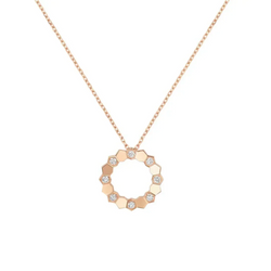 Rose Gold Hexagon Circle Pendant Necklace