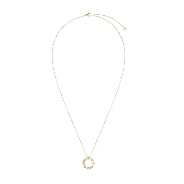 Rose Gold Hexagon Circle Pendant Necklace