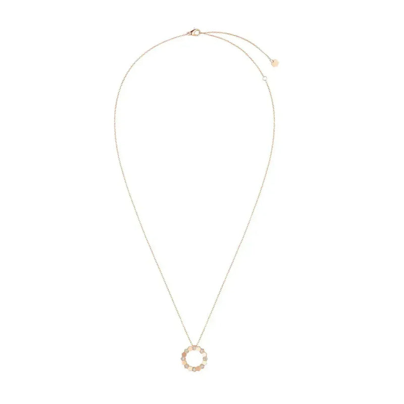 Rose Gold Hexagon Circle Pendant Necklace