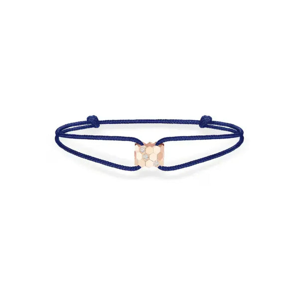 Hexagon Cord Bracelet Sterling Rose Gold