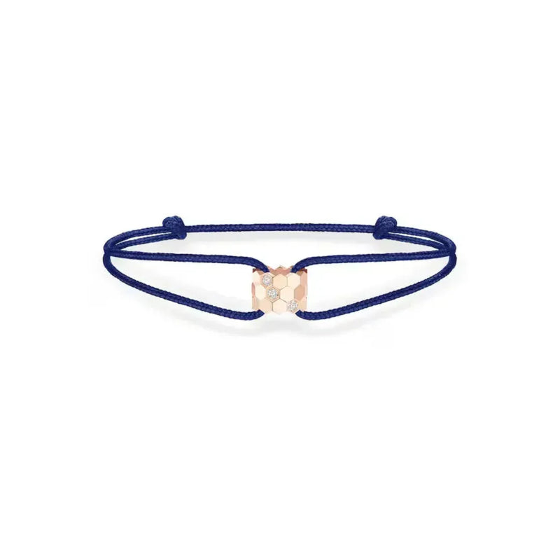 Hexagon Cord Bracelet Sterling Rose Gold