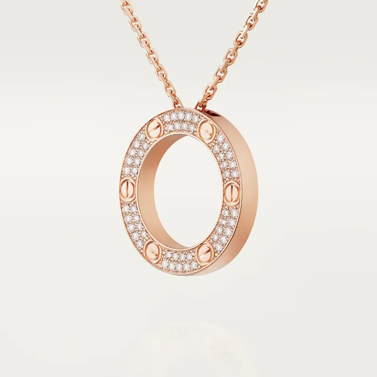 Love Diamond Necklace in Rose Gold