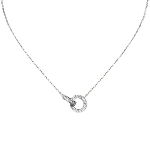 Love Necklace Paved White Gold with Diamonds