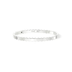 Hexagon Link Bangle Bracelet White Gold