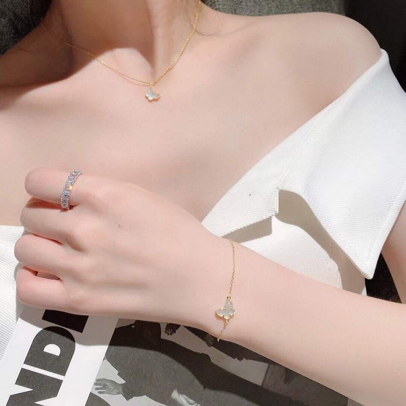 Lucky Alhambra Butterfly Pendant Bracelet