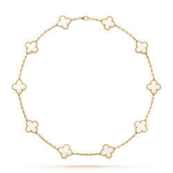 Clover Motif Long Necklace Yellow Gold