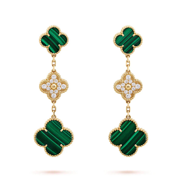 Magic Alhambra Three Motif Drop Earrings