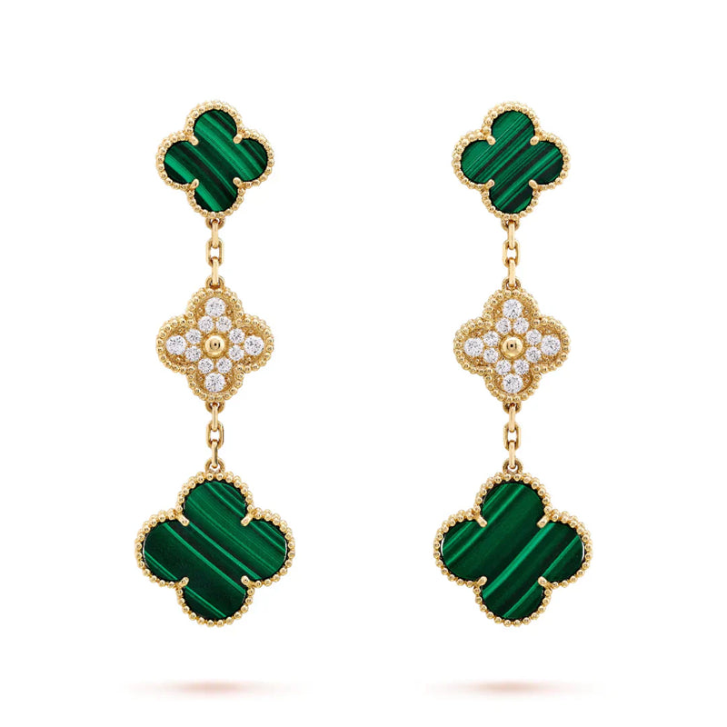 Magic Alhambra Three Motif Drop Earrings