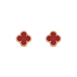 Vintage Alhambra in Rose Gold and Carnelian Earrings
