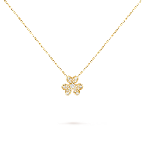 Yellow Gold Floral Pendant Necklace With Diamonds