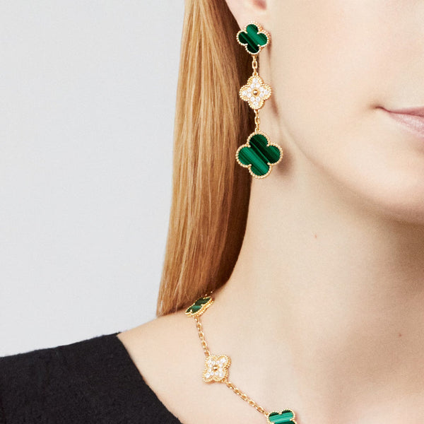 Magic Alhambra Three Motif Drop Earrings
