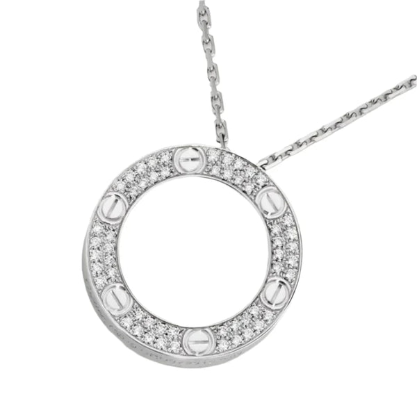 Love Diamond Necklace in White Gold