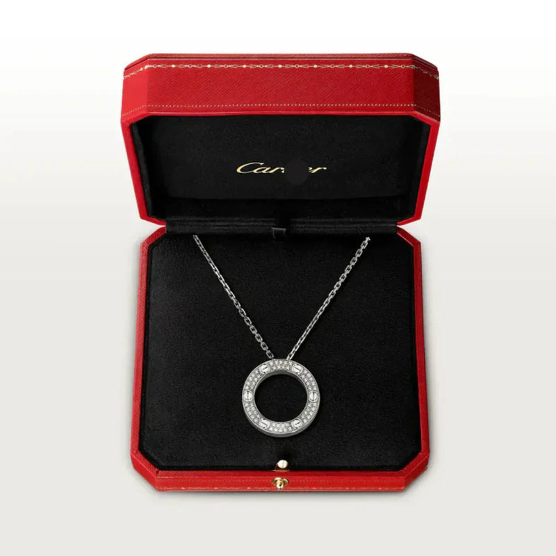 Love Diamond Necklace in White Gold