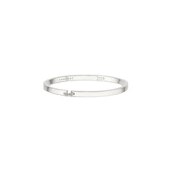 Link Accent Slim Bangle Bracelet White Gold