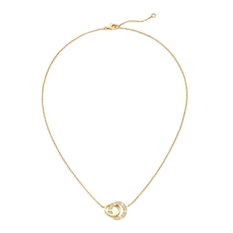 Love Necklace Paved Yellow Gold with Diamonds