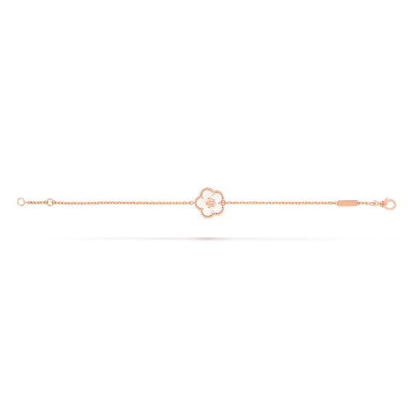 Lucky Spring Bracelet Plum Blossom Rose Gold White Mother of Pearl