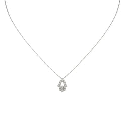 White Gold Hamsa Hand Pendant Necklace With Diamonds