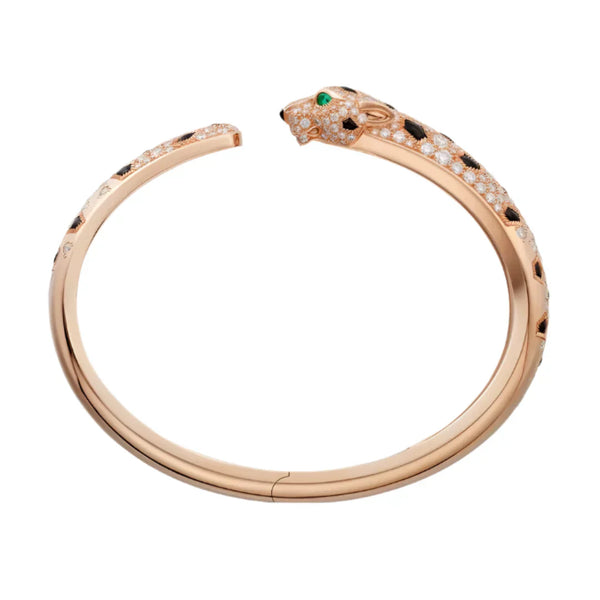 Bracelet Rose Gold Vermeil Emerald Diamond Detail