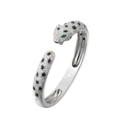 Bracelet White Gold Vermeil Emerald Eyes Diamond Detail