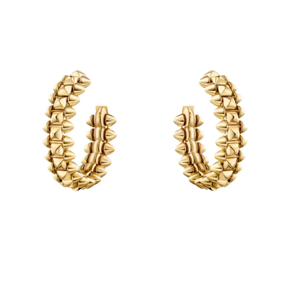 Clash De Style Hoop Earrings Bold Yellow Gold Vermeil Look