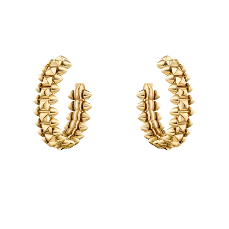 Clash De Style Hoop Earrings Bold Yellow Gold Vermeil Look