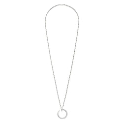 Silver Nail Circle Pendant Necklace