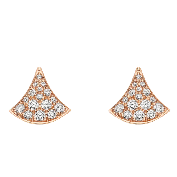 Divas’ Dream Pavé Diamond Stud Earrings in Rose Gold Vermeil