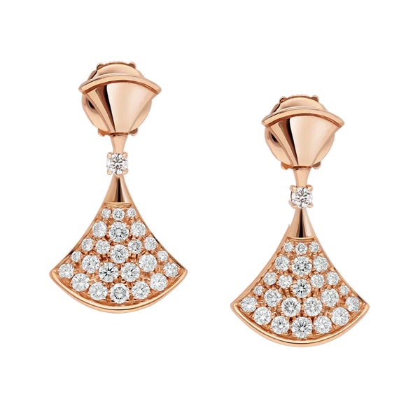 Divas’ Dream Rose Gold Vermeil Earrings with Pavé Diamonds