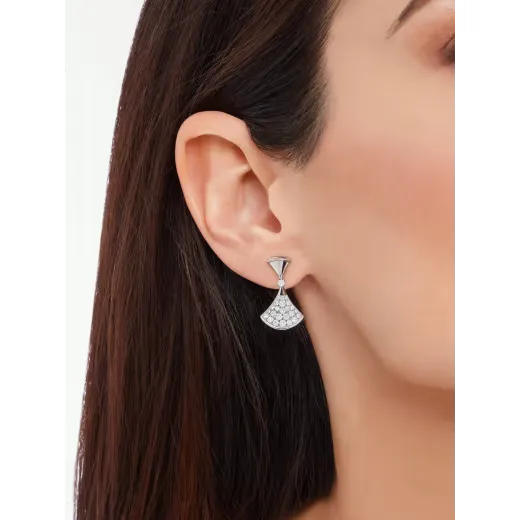 Divas’ Dream White Gold Vermeil Earrings with Pavé Diamonds