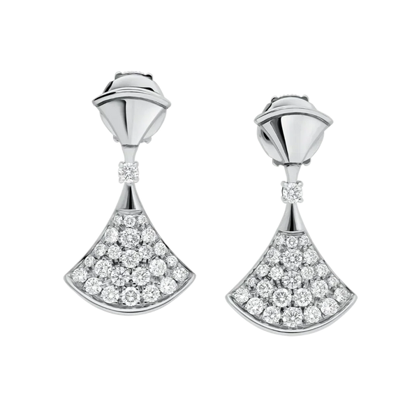 Divas’ Dream White Gold Vermeil Earrings with Pavé Diamonds