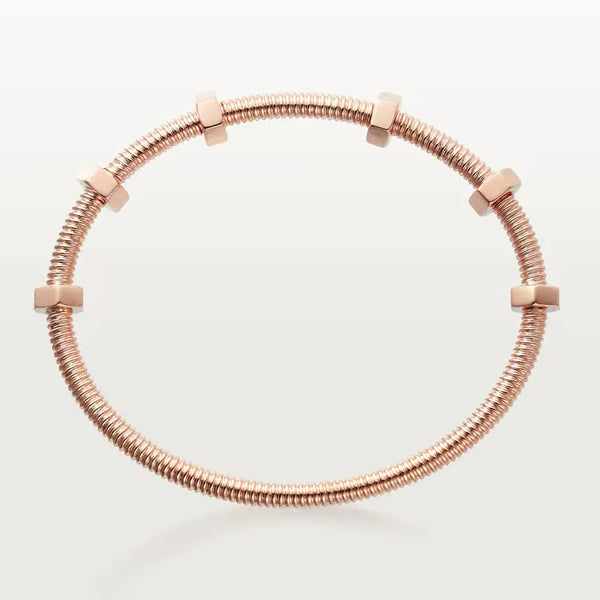 Ecrou Bracelet Rose Gold Vermeil Industrial-Inspired Statement Design