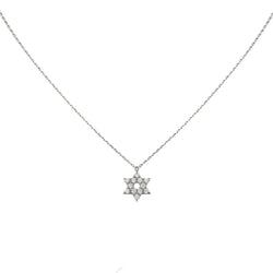 White Gold Star Of David Pendant Necklace With Diamonds