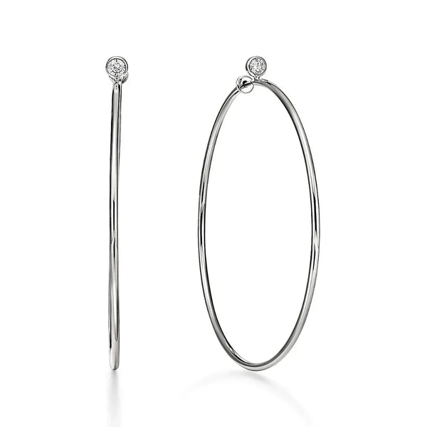 Elsa Peretti White Gold Hoop Earrings