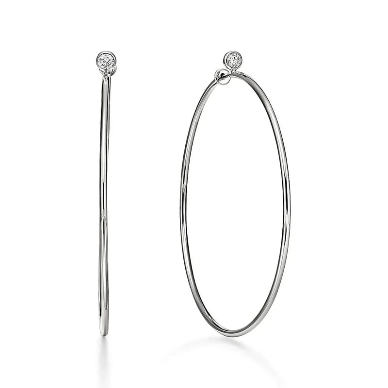 Elsa Peretti White Gold Hoop Earrings